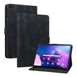 For Lenovo Tab M10 10.1 3rd Gen Lily Embossed Leather Tablet Case(Black)