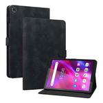 For Lenovo Tab M7 3rd Gen Lily Embossed Leather Tablet Case(Black)