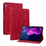 For Lenovo Tab P11 /Xiaoxin Pad Plus Lily Embossed Leather Tablet Case(Red)