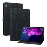 For Lenovo Tab P11 /Xiaoxin Pad Plus Lily Embossed Leather Tablet Case(Black)