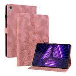 For Lenovo M10 Plus 10.3 Lily Embossed Leather Tablet Case(Pink)