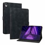 For Lenovo M10 Plus 10.3 Lily Embossed Leather Tablet Case(Black)