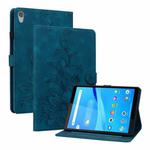 For Lenovo Tab M8 HD 8.0 Lily Embossed Leather Tablet Case(Dark Blue)