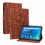 For Lenovo Tab M10 X605 /M10 HD X505 Lily Embossed Leather Tablet Case(Brown)