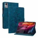 For Lenovo Idea Tab 11 / Xiaoxin Pad 2025 Lily Embossed Leather Tablet Case(Dark Blue)