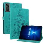 For Lenovo Legion Y700 Gen 4 Lily Embossed Leather Tablet Case(Green)