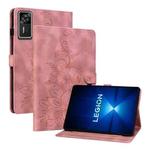 For Lenovo Legion Y700 Gen 4 Lily Embossed Leather Tablet Case(Pink)