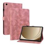 For Samsung Galaxy Tab A9+ Lily Embossed Leather Tablet Case(Pink)