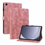 For Samsung Galaxy Tab A9 Lily Embossed Leather Tablet Case(Pink)