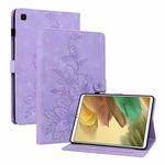 For Samsung Galaxy Tab S5e T720 Lily Embossed Leather Tablet Case(Purple)