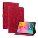 For Samsung Galaxy Tab A 10.1 2019 Lily Embossed Leather Tablet Case(Red)