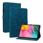 For Samsung Galaxy Tab A 10.1 2019 Lily Embossed Leather Tablet Case(Dark Blue)