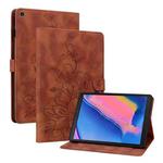 For Samsung Galaxy Tab A 8.0 2019 Lily Embossed Leather Tablet Case(Brown)