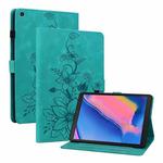 For Samsung Galaxy Tab A 8.0 2019 Lily Embossed Leather Tablet Case(Green)