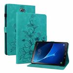 For Samsung Galaxy Tab A 10.1 2016 Lily Embossed Leather Tablet Case(Green)