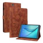 For Samsung Galaxy Tab A 9.7 T550 T555 Lily Embossed Leather Tablet Case(Brown)