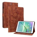 For Samsung Galaxy Tab S2 9.7 T810 T815 Lily Embossed Leather Tablet Case(Brown)