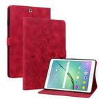 For Samsung Galaxy Tab S2 9.7 T810 T815 Lily Embossed Leather Tablet Case(Red)