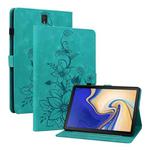 For Samsung Galaxy Tab S4 10.5 SM-T830/T835 Lily Embossed Leather Tablet Case(Green)