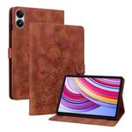 For Xiaomi Redmi Pad Pro 12.1 Lily Embossed Leather Tablet Case(Brown)