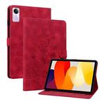 For Xiaomi Redmi Pad SE Lily Embossed Leather Tablet Case(Red)