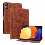 For Xiaomi Redmi Pad 10.61 Lily Embossed Leather Tablet Case(Brown)