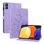 For Xiaomi Redmi Pad 10.61 Lily Embossed Leather Tablet Case(Purple)