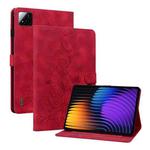 For Xiaomi Pad 7 / Pad 7 Pro Lily Embossed Leather Tablet Case(Red)