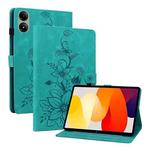 For Redmi Pad 2 / Redmi Pad SE 11 2025 Lily Embossed Leather Tablet Case(Green)