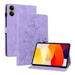 For Redmi Pad 2 / Redmi Pad SE 11 2025 Lily Embossed Leather Tablet Case(Purple)