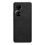 For Huawei P50 Pro Cross Texture PU Leather Phone Case(Black)