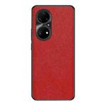 For Huawei P50 Pro Cross Texture PU Leather Phone Case(Red)