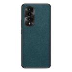 For Honor 70 Pro Cross Texture PU Leather Phone Case(Dark Green)