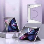 For iPad Pro 11 2024 2 in 1 Acrylic Split Rotating Leather Tablet Case(Lavender)