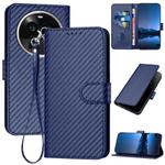 For OPPO Find X6 Pro YX0070 Carbon Fiber Buckle Leather Phone Case with Lanyard(Royal Blue)
