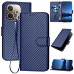 For OPPO A5 Pro 5G YX0070 Carbon Fiber Buckle Leather Phone Case with Lanyard(Royal Blue)
