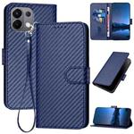 For OPPO K13 5G YX0070 Carbon Fiber Buckle Leather Phone Case with Lanyard(Royal Blue)