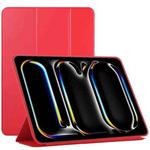 For iPad Pro 13 2024 Double-sided Clip Non-buckle Magnetic PU Smart Tablet Case(Red)