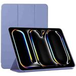 For iPad Pro 11 2024 Double-sided Clip Non-buckle Magnetic PU Smart Tablet Case(Purple)