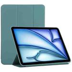 For iPad Air 11 2024 Double-sided Clip Non-buckle Magnetic PU Smart Tablet Case(Green)