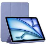 For iPad Air 11 2024 Double-sided Clip Non-buckle Magnetic PU Smart Tablet Case(Purple)