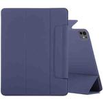 For iPad Pro 13 2024 Double-sided Clip Fixed Buckle Magnetic PU Leather Smart Tablet Case(Dark Blue)