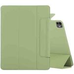 For iPad Pro 13 2024 Double-sided Clip Fixed Buckle Magnetic PU Leather Smart Tablet Case(Grass Green)