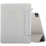 For iPad Pro 13 2024 Double-sided Clip Fixed Buckle Magnetic PU Leather Smart Tablet Case(Grey)