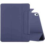 For iPad Air 11 2024 Double-sided Clip Fixed Buckle Magnetic PU Leather Smart Tablet Case(Dark Blue)