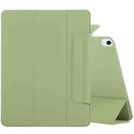 For iPad Air 11 2024 Double-sided Clip Fixed Buckle Magnetic PU Leather Smart Tablet Case(Grass Green)