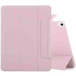 For iPad Air 13 2024 Double-sided Clip Fixed Buckle Magnetic PU Leather Smart Tablet Case(Rose Gold)