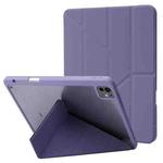 For iPad Pro 13 2024 Deformation Transparent Acrylic Leather Tablet Case(Lavender Grey)