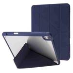 For iPad Air 11 2024 Deformation Transparent Acrylic Leather Tablet Case(Dark Blue)