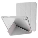 For iPad Air 11 2024 Deformation Transparent Acrylic Leather Tablet Case(Grey)